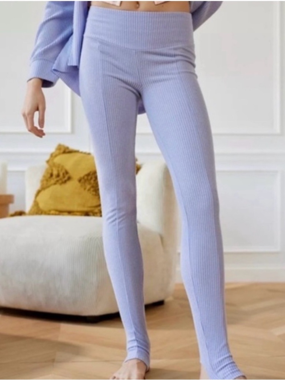 Urban Outfitters Ribbed Lavender High-Waist Leggings